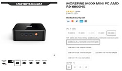 Morefine M600 Konfigurationen (Quelle: Morefine)