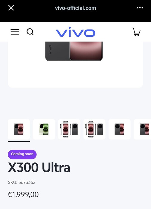 Das Vivo X300 Ultra wird in Österreich, Deutschland und Ungarn offenbar um 2.000 Euro verkauft.