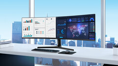 Der Samsun Business-Monitor S9U bietet ein Panel im 32:9-Format. (Bild: Samsung)