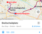 Darstellung der Berliner Linie 200 in Organic Maps.