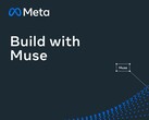Meta-Logo mit dem Schriftzug Build with Muse auf dunklem Hintergrund