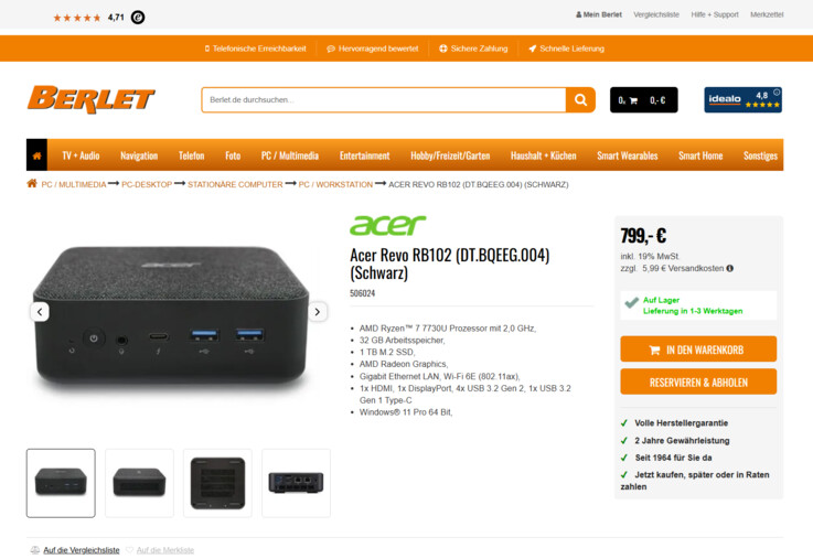 Acer Revo RB102 DT.BQEEG.004 für 799 Euro.