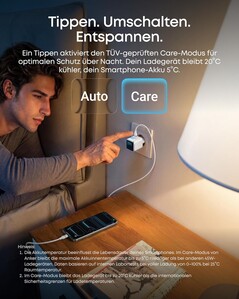 Ein spezieller Care-Modus soll besonders akkuschonend laden.
