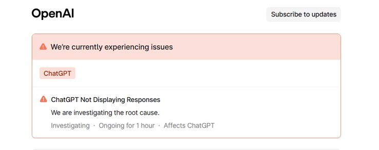 OpenAI hat das Problem eingeräumt. (Bildquelle - OpenAI)
