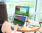 LiftVue kann durch einen cleveren Standfuß über einem Laptop-Display positioniert werden.