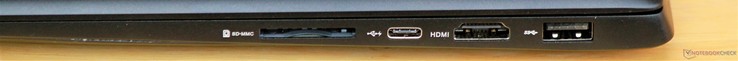 Rechts: SD-Kartenleser, USB 3.0 (Gen 1) Typ-C, HDMI 1.4, USB 3.0 (Gen 1) Typ-A