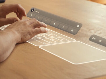 Die Meta-VR-Brille kann eine virtuelle Tastatur auf jede ebene Oberfläche projizieren.