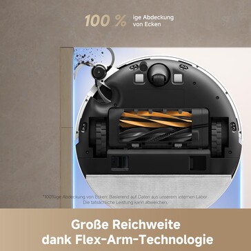 Die feuchte Reinigung erfolgt nur über einen hinterhergezogenen Lappen (Bildquelle: Dreame)