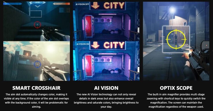 Verschiedene Gaming-Funktionen werden beworben (Bildquelle: MSI)