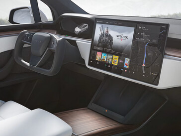 Ein Tesla Model Y fast ohne Knöpfe, dafür mit Werbung auf dem Touchscreen. (Bild: Tesla)