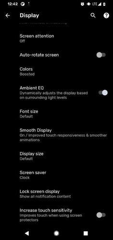 Mehr Touch-Sensitivity-Optionen am Pixel 4.
