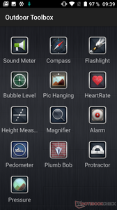 Die Outdoor Toolbox bietet einige hilfreiche Apps.