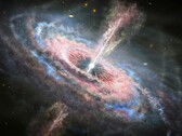Illustration zeigt ein Schwarzes Loch und einen Quasar