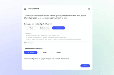 Über ein Konfigurationssymbol lässt sich der Chat nun personalisieren. (Bildquelle: Google)