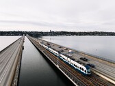 Eine Testfahrt mit viel Gewicht über dem Lake Washington. (Bildquelle: Soundtransit)