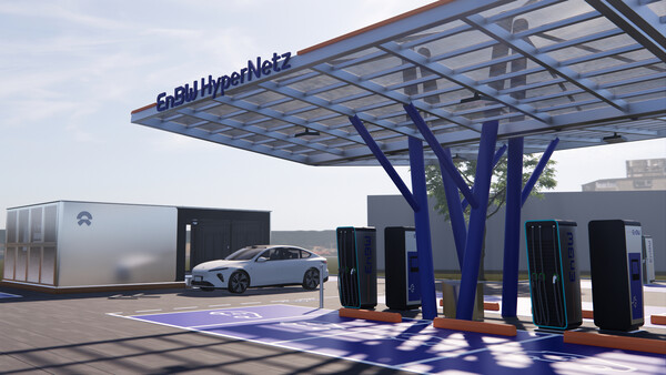 In 5 Minuten voll geladen. Der E-Auto-Batteriewechsel an der NIO Power Swap Station ist in Minuten vollautomatisch erledigt. Da geht nur ein Espresso.