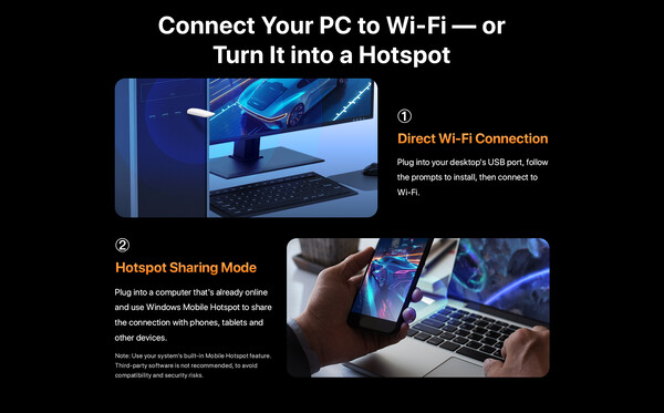 Der Adapter hat einen Hotspot-Modus