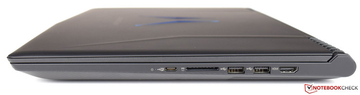 rechts: USB 3.1 Type C, SD-Kartenleser, 2 x USB 3.1, HDMI