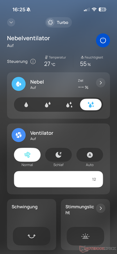 App-Steuerung des Gerätes