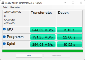 AS SSD Kopier-Benchmark