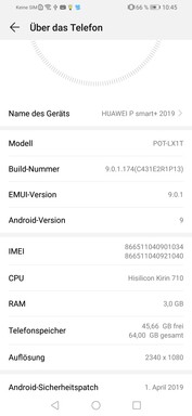 Software Huawei P Smart Plus (2019)