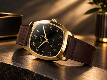 Die Timex Marlin Tonneau TW2Y84500IK mit braunem Lederarmband