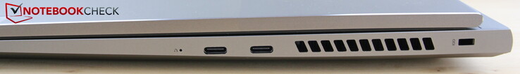 Rechts: 2x USB-C 3.2 Gen 2 inkl. DisplayPort 1.4 und Power Delivery 3.0, Kensington