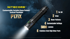 Die Funktionen der P17iX von Nitecore gleichen der P27iX, nur der Kopf ist kleiner.