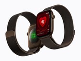 Apple Watch mit eingeschaltetem Display am Handgelenk