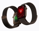 Apple Watch mit eingeschaltetem Display am Handgelenk