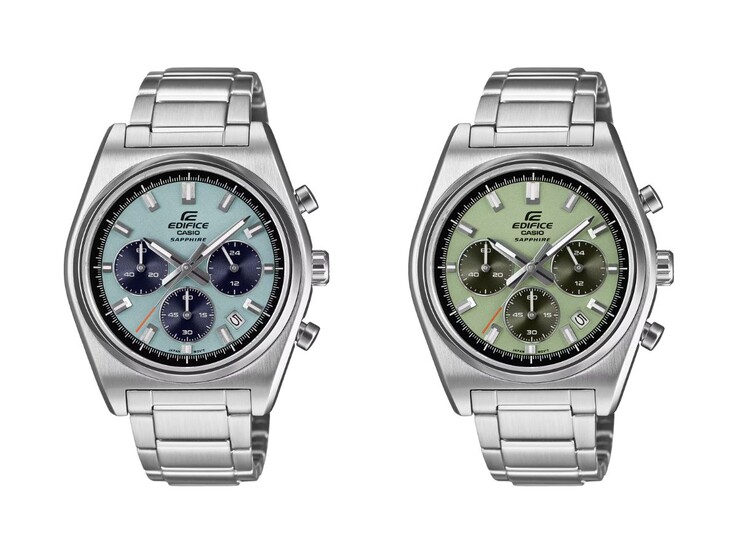 Die Uhren Casio Edifice EFB-730D-2BV (links) und EFB-730D-3AV (rechts). (Bildquelle: Casio, bearbeitet)