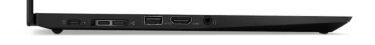 Links: USB-C (3.1 Gen.2), SideDock CS18 (USB-C (3.1 Gen.2) & Gigabit-Ethernet via Adapter), USB-A (3.1 Gen.1), HDMI 2.0, 3,5-mm-Audio (Bild: Lenovo)