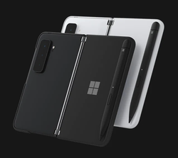Microsoft Surface Duo 2 in Obsidian und Gletscher