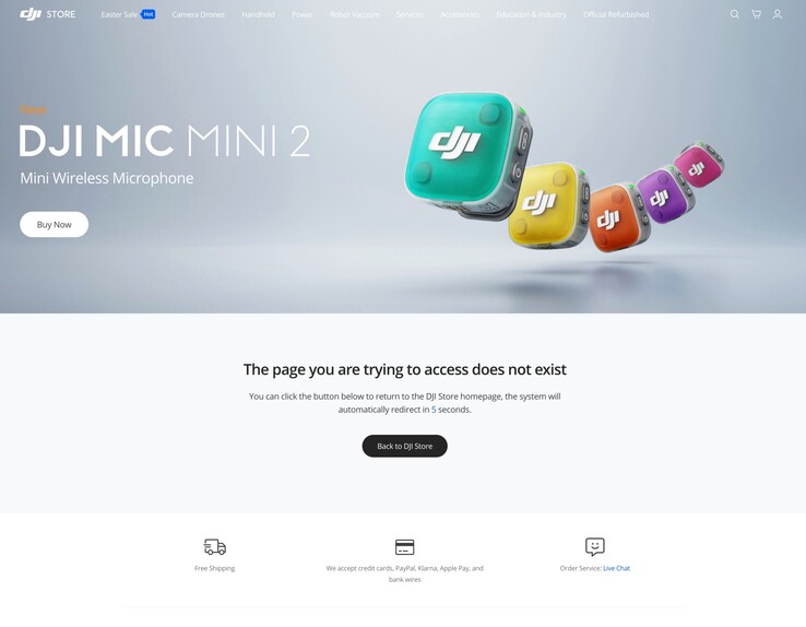 DJI hat das Mic Mini 2 wohl versehentlich auf seiner Website vorgestellt. Es kann noch nicht gekauft werden.