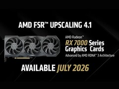 Ein Screenshot von AMDs FSR-4.1-INT8-Ankündigung für RX-7000-GPUs.