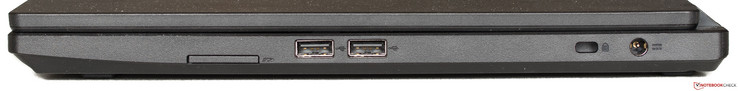Rechte Seite: SD-Cardreader, 2x USB 2.0, Kensington, Strom