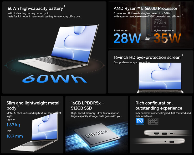 Highlights des MagicBook X16 2026 6600U