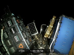 Blick vom Satelliten auf den Satellit