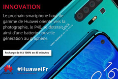 Huawei Frankreich twitterte über den Graphen-Akku des P40 und löschte den Tweet anschließend wieder.