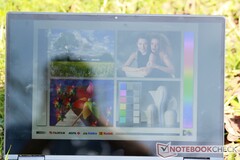 Draußen in der Sonne mit starken Reflexionen