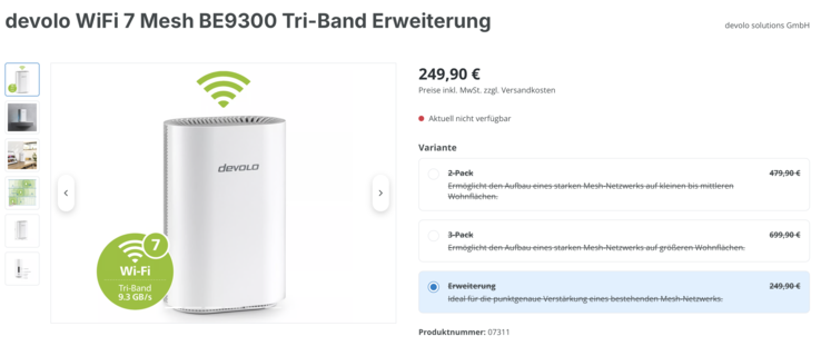 Devolos BE9300er-Mesh-Router haben einen 2.5GbE-Anschluss.