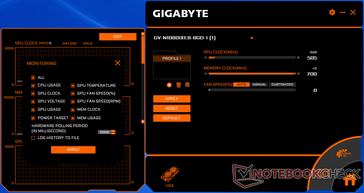 ... die Einstellung für die RGB-Beleuchtung fehlt allerdings und die Software friert gelegentlich ein