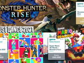 game Sales Awards März 2021: Just Dance 2021, Super Mario Bowser's Fury und Monster Hunter Rise.