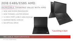 Lenovo ThinkPad E485 / E585: Günstige ThinkPads mit Ryzen Mobile erscheinen im April