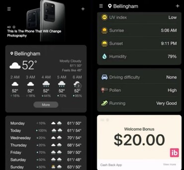 In der Wetter-App gibt es zeitweise sogar zwei große Werbeflächen. (Bild: GregglesTV, YouTube)