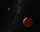 Illustration eines roten Exoplaneten
