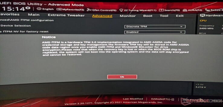 Auch auf einem AMD Ryzen-Desktop lässt sich ein TPM-Modul aktivieren.