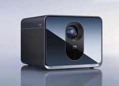 Der Formovie X5 Laserprojektor packt ein Denon-Soundsystem unter eine Stoffabdeckung von Kvadrat. (Bild: Formovie)