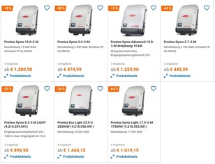 Der Preisvergleich zeigt, dass die Geräte momentan stark rabattiert sind.