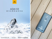 Mit Snapdragon 845 und deutlich eleganter als die Vorgänger, wird das AGM X3 am 29. August vorgestellt.